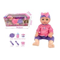 Poupée bébé de 14 pouces, adorable poupée qui boit de l'eau et fait pipi, poupées bébé nouveau-né, corps en PP, main en vinyle, compagnon réconfortant, jouet pour bébé