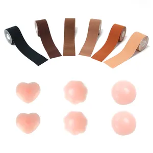 Tự dính vô hình không thấm nước Silicone núm vú bìa và boob Băng đặt núm vú pasties phụ kiện đồ lót