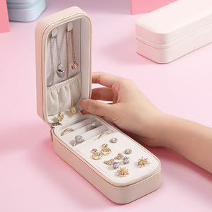PU Soft Leather <b>Jewelry</b> Case Portable Multifunctional <b>Jewelry</b> <b>Storage</b> Case Wholesale of Rectangular <b>Jewelry</b> Case - Product Image 2