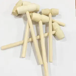 Mini Natural Wood Hammer Children's Toys Wooden Mallet Knocking Planet Cake Wooden Crafts for Chocolate