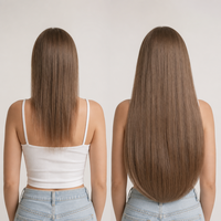 Extensions de cheveux à clipser 100% cheveux humains Remy 100g Lot de 7 pièces Noir naturel pour usage quotidien, mariage, fête, salon, boutique, vente en gros