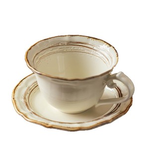 Ensemble de tasse et soucoupe à café en céramique vintage, motif floral, style japonais, luxe léger, design rétro pour le bureau et la maison - Product Image 5