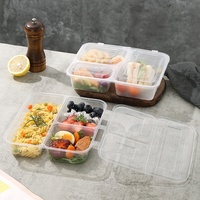 Boîtes à lunch jetables personnalisées en gros, de qualité alimentaire, boîtes d'emballage rectangulaires en plastique transparent avec couvercles