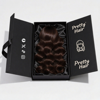 Boîte d'emballage personnalisée en carton magnétique de luxe pour extensions de cheveux, avec logo personnalisé