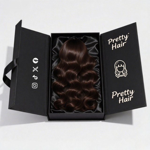 Custom Handmade Luxury Magnetic Gift Cardboard Paper Hair Extension Wigs Packaging Box With Custom Logo
