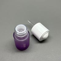 Flacon compte-gouttes rond en plastique PETG violet givré de luxe de 20ml mignon pour sérum de soin de la peau et gouttes pour les yeux