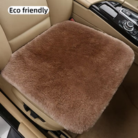 Échantillon disponible, vente en gros : Coussin de siège de voiture en laine de mouton, chaud et épais, confortable, en peluche, antidérapant, pour l'hiver