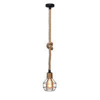 Lustre de style industriel rural américain, décoration rétro en corde de chanvre, luminaire suspendu pour café, restaurant