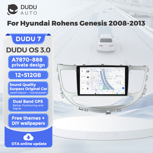 DUDUAUTO para <span class=keywords><strong>Hyundai</strong></span> Rohens <span class=keywords><strong>Genesis</strong></span> 2008-2013, Sistema Multimedia Android <span class=keywords><strong>Modificado</strong></span> para Auto, Bluetooth, Navegación, Carplay, Pantalla de Visión Trasera - Product Image 1