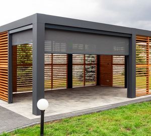 Pergola motorisée en aluminium magique 4x6, toit ouvrant, <span class=keywords><strong>abri</strong></span> contre la pluie, pare-soleil, à lames orientables, imperméable, coupe-vent, balcon, cour extérieure - Product Image 4