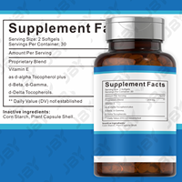 Kapsul Vitamin E Kompleks JBY 268 mg (400 IU) D-Alpha Softgel Alami Dukungan Kecantikan Harian Suplemen Diet Wanita Dewasa OEM