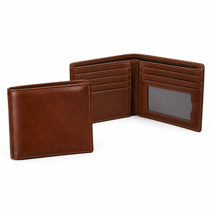 Portefeuille long en cuir de haute qualité pour hommes, plusieurs emplacements pour cartes, poche à monnaie zippée, compartiments pour billets, style professionnel élégant - Product Image 1