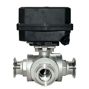 Válvula de Bola Eléctrica de Acero Inoxidable de 1/2 Pulgada DN32, Manual/Automática, de Instalación Rápida, de Tres Vías - Product Image 1