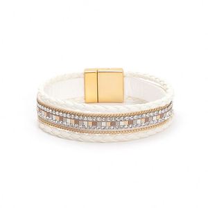 Double Snap Bracelet <b>Top</b>-rated White Label Deer Antler Inlay Holiday Gift for Women Two-tone Finish - Product Image 5