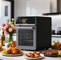 Four à friteuse à air chaud numérique tout-en-un de grande capacité 16L en acier inoxydable sans huile, vente chaude pour un usage domestique ou en restaurant