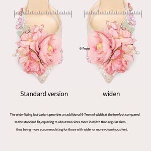 Chaussures à talons hauts pour femmes Lily Wei, bout pointu avec design floral 3D, élégantes chaussures à talons aiguilles pour les soirées, chaussures de haute qualité pour femmes - Product Image 5