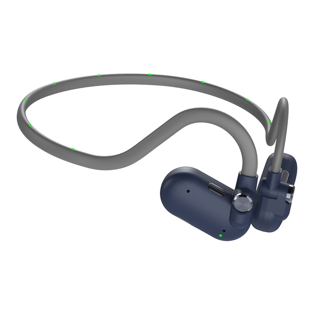 Outdoor Exercise Fluorescent Luminous Open Ear Neck Bluetooth Earphones Clip on Open Ear Earbuds