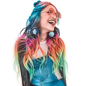 300g Cheveux synthétiques à haute densité pour tresses, effet arc-en-ciel, vague océanique, pour crochet, double trame, longs, ondulés profonds, torsadés, origine Chine - Product Image 1