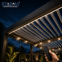 Fabricante de Pérgolas de Aluminio OEM, Techo de Láminas Motorizado con Integración con Hogar Inteligente y Control por Panel Táctil