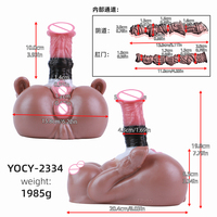 Molde de silicona YC-2334 para glúteos masculinos con pene de caballo realista, juguetes sexuales con dildo 2 en 1, vagina de bolsillo, ano y senos, juguetes sexuales.