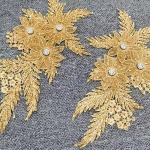 Diy Clothes Accessories Beaded 3D Flower Motif Applique <strong>Patch</strong> <strong>Glitter</strong> Sequined Rhinestones Floral Embroidery Handmade Lace <strong>Patch</strong> - Product Image 5