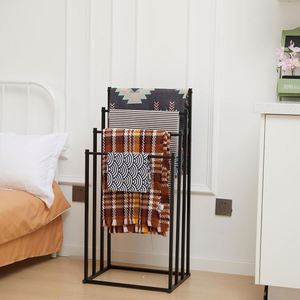 Factory New Modern Eco-Friendly 3-Layer Freestanding Steel <b>Towel</b> Drying <b>Rack</b> for Commercial Use Multifunction Bathroom - Product Image 4