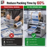 Rouleau de sacs autoporteurs en LDPE recyclables haute vitesse pré-ouverts, compatibles avec les machines Autobag, pour un emballage industriel économe en main-d'œuvre pour écouteurs