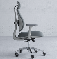 Chaise de bureau exécutive ergonomique moderne en maille confortable, nouveau design, accoudoirs réglables, gris, garantie 5 ans pour de longues heures de travail