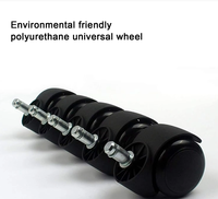 Roue pivotante en PU avec frein fixe pour chariot, établi, entrepôt, supermarché, mobilier industriel