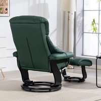 Fauteuil inclinable pivotant en cuir de luxe moderne avec ottoman, couleur verte, pour la maison, le bureau, le salon, la chambre, le bar, les meubles d'appartement