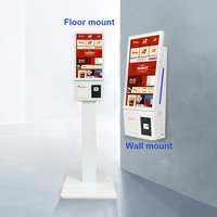 Kiosque de commande et de paiement en libre-service tactile 21/23 pouces Android/Windows I5 2+32G avec lecteur de code QR et imprimante 80 mm en stock
