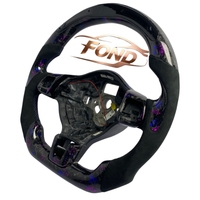 Volant LED personnalisé en fibre de carbone forgée violette, compatible avec VW Golf MK5/MK6, Passat CC, GTI, Bora et Sagitar