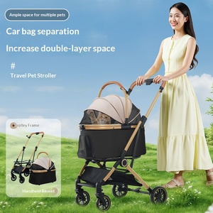 La poussette pour animaux de compagnie de voyage et d'extérieur est légère, pliable, détachable et portable pour les chiens et les chats de petite et moyenne taille - Product Image 2