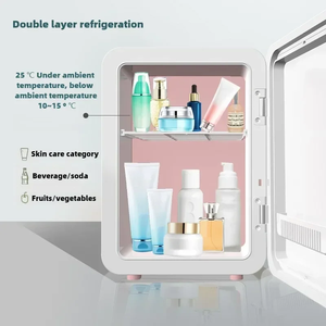 Mini Refrigerador <span class=keywords><strong>de</strong></span> 4L <span class=keywords><strong>para</strong></span> Auto, Cosméticos, Cuidado <span class=keywords><strong>de</strong></span> la Piel, con Espejo LED, Refrigerador Doméstico Pequeño, Congelador, Reducción <span class=keywords><strong>de</strong></span> Ruido - Product Image 2
