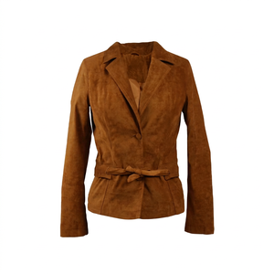 Chic Women's Long Sleeve Bike <b>Suede</b> <b>Leather</b> <b>Jacket</b> | Trendy Winter Outerwear | Fashionable Top Selling Windproof Cotton Nylon - Product Image 1