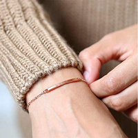 Bijoux fins Bracelet de barre en argent sterling 925 personnalisé Bracelet de nom sculpté personnalisé