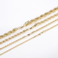 Collier en or 14 carats CM Jewelry en gros, chaîne de corde unisexe classique hip-hop, chaîne épaisse, plusieurs tailles
