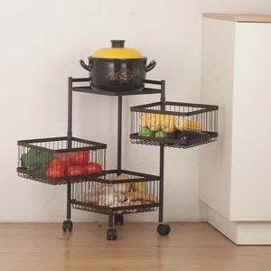 Est To Use 5 Tier TI ulti-funcional loor rolrolley 360 egegree ototion ititchen helf ruruit eegetable tortorage ACK - Product Image 3