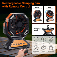 Ventilador de Camping Recargable OEM/ODM con Oscilación, 16000mAh, Linterna LED y Función de Banco de Energía