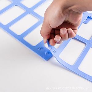 Creative Plastic Double Hook Drying <b>Rack</b> Rectangle Mobile Hanging <b>Clothes</b> <b>Rack</b> Blue Green Pink - Product Image 3