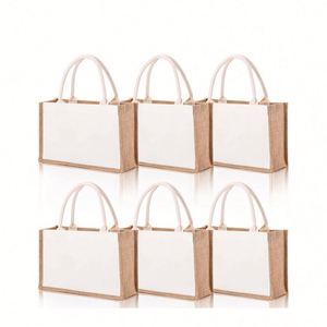 Sacs fourre-tout promotionnels en jute recyclé avec fond renforcé et poche intérieure zippée pour le marché, le shopping et la plage - Product Image 1