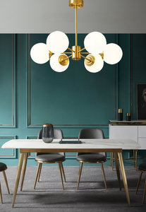 Moderna casa magica sfera di vetro con fagiolo lampada da soffitto lampadari in oro ciondolo per camera da letto e soggiorno - Product Image 3