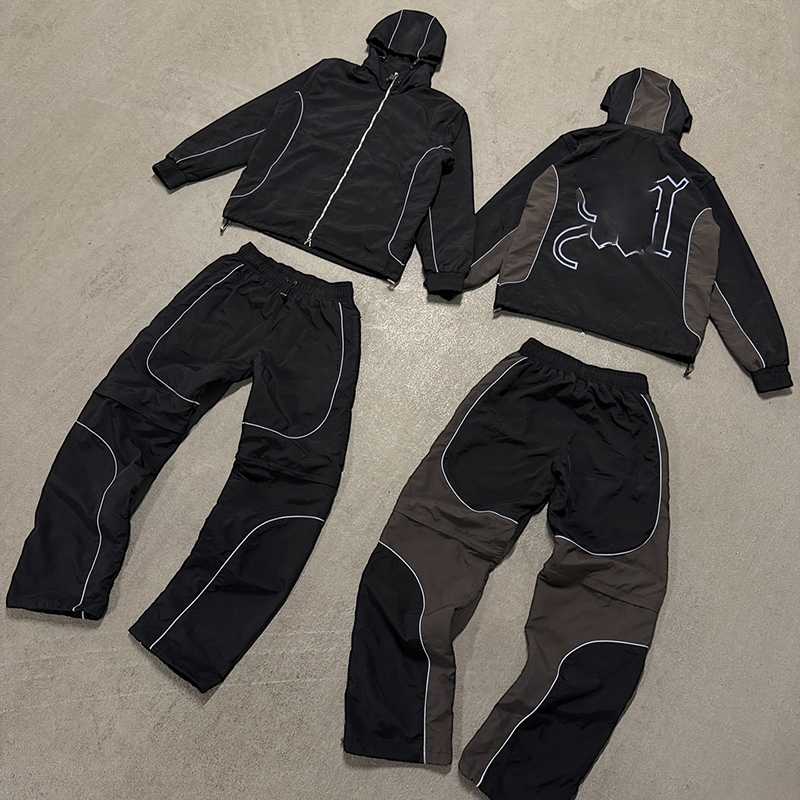 Custom Nylon Zip up Tracksuit Sets
