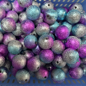 Wholesale 20mm fashionable new mixed-color acrylic round wrinkled <b>beads</b> suitable for pen <b>beads</b> shiny coarse grains - Product Image 4