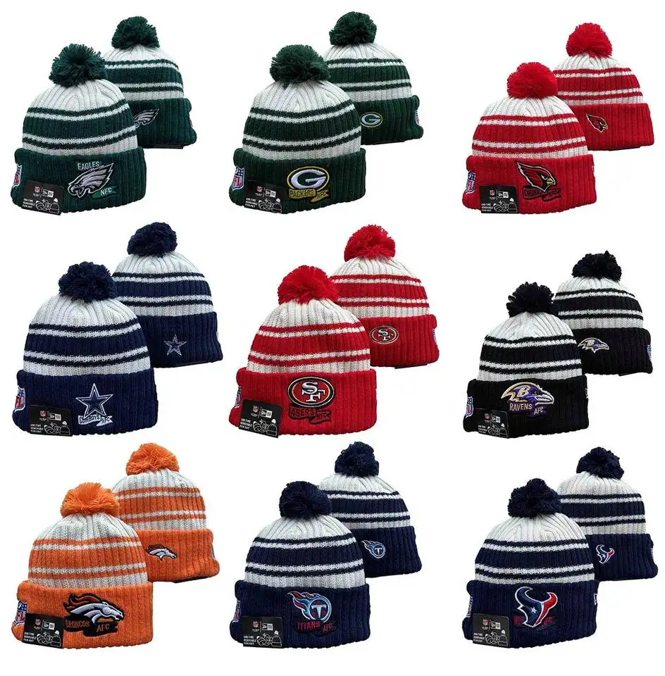 HUAYI latest design USA American 32 football teams NFL Winter beanie hat