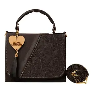 Bolso Bandolera Fana Virginia, Color Chocolate, con Estampado Floral, Forro de PU, Estilo Vintage, Bolso de Hombro para Mujer, Verano - Product Image 4