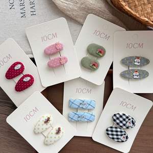 Handgefertigte koreanische ovale Stoff-Haarspange für Kinder, Blumen-BB-Clip, Baby-Stickerei, Wassertropfen-Haarspange für kleine Mädchen, Kopfschmuck - Product Image 4