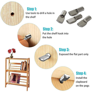 DN 4,88mm Soporte de herrajes para muebles Accesorios de 5mm Armario Estante de hierro Soportes Pasadores - Product Image 3