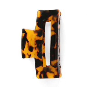 Pinces à cheveux moyennes en acétate de 7,8 cm, courbées à la française, motif écaille de tortue marbré ivoire, pour femmes, idéales pour les fêtes et le bureau, vente en gros - Product Image 2