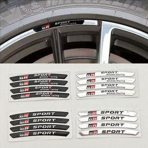 Autocollants de roue de voiture avec Logo GR Sport en aluminium, 4 pièces/ensemble, pour Toyota Yaris <span class=keywords><strong>CH</strong></span> <span class=keywords><strong>R</strong></span> RAV4 Corolla Hilux GR Gazoo Racing, accessoires - Product Image 1